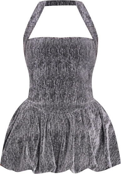 Women's Naomie Crystal Embellished Bubble Hem Halter Mini Dress