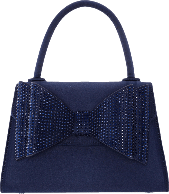 Crystal Double Bow Handheld Satchel Bag