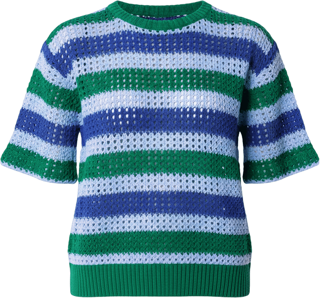 Women's Hope Crochet Stripe Top Ss