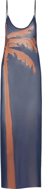 Women's Mesh Scoop Maxi Slip Dress