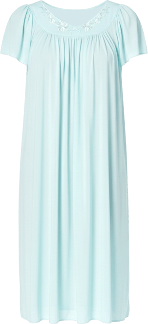 Women's Short-Sleeve Embroidered Nightgown