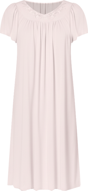 Women's Short-Sleeve Embroidered Nightgown