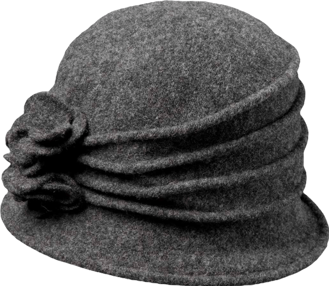 Women's Knit Wool Cloche with Flower