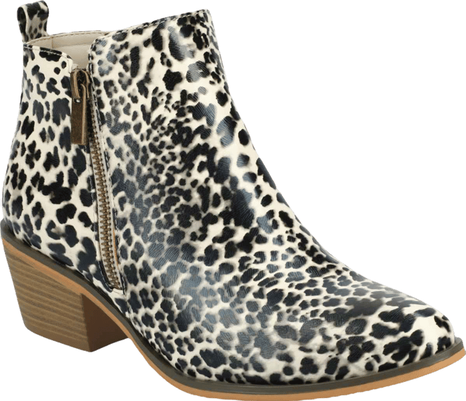 Women's Rebel Size Zipper Stacked Heel Booties