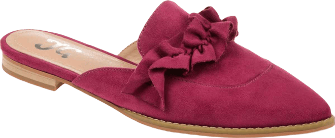 Women's Kessie Ruffle Pointed Toe Slip On Mules