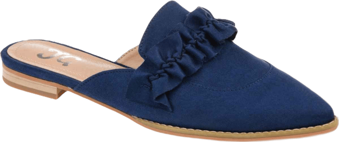 Women's Kessie Ruffle Pointed Toe Slip On Mules