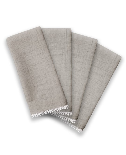 French Perle 19" x 19" Napkins Set, 4 Piece