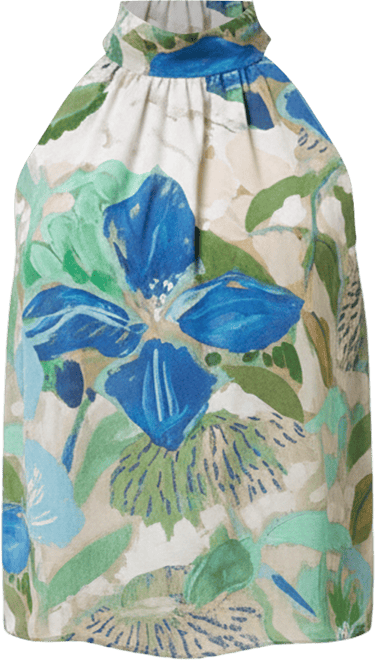 Women's Praslin Mock Neck Silk Top