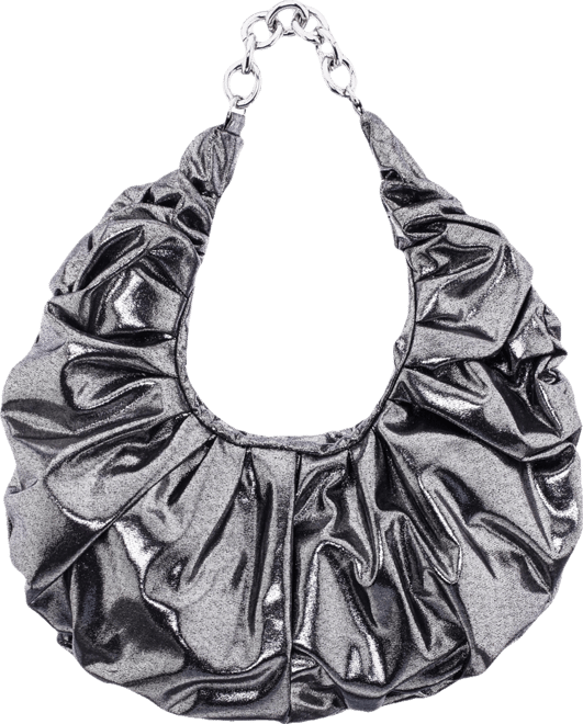 Ruched Metallic Hobo