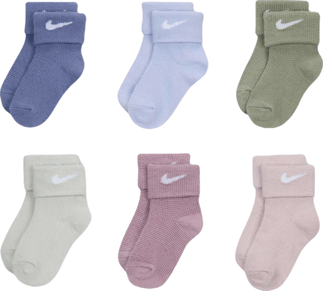 Nike Calcetines de tejido Knit con diseño tipo waffle para bebé (6 pares)