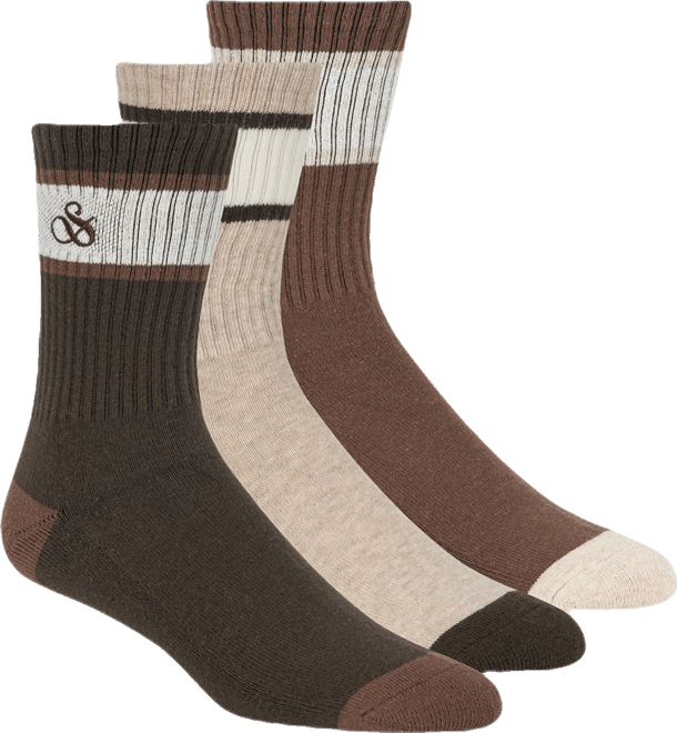 Men's 3-Pack Ribbed Cushion Crew Socks