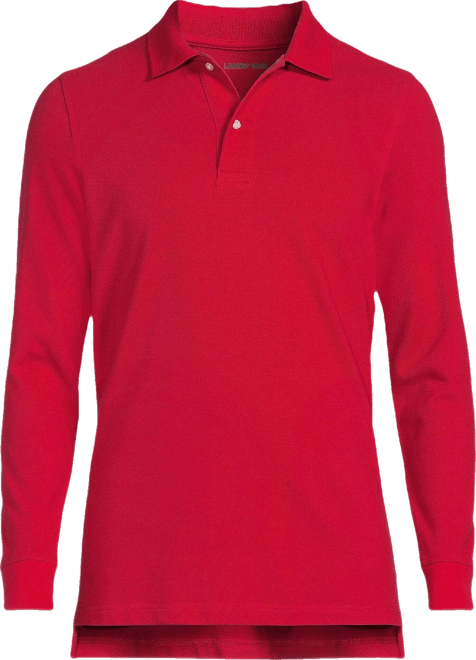 Men's School Uniform Long Sleeve Mesh Polo Shirt