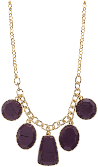 Liz Claiborne Multi Shape Frontal Womens 17 Inch Collar Necklace