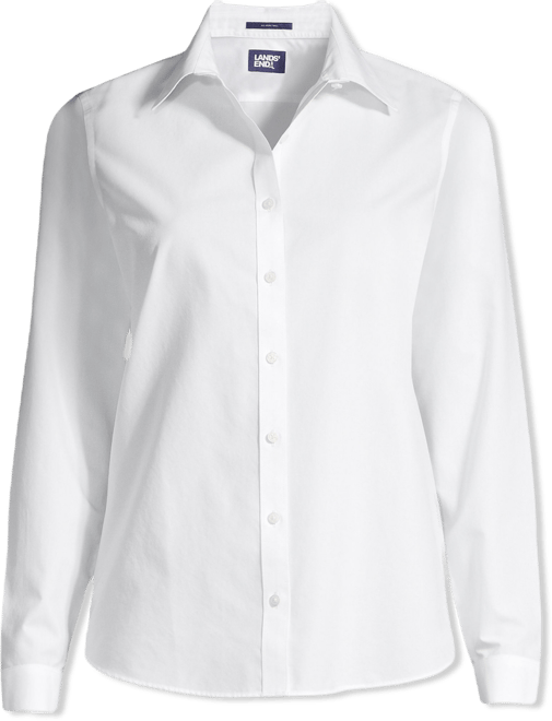 women's non iron dress shirts Women's Long Sleeve Straight Collar No Iron Pinpoint Shirt