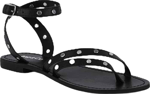 Oprah Womens Studs Embellished Flat Sandals