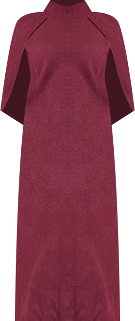 Women's Plus Size Sweater Cape Dress