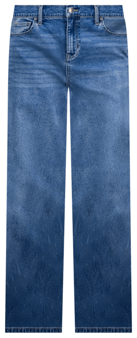 Juniors' Elastic-Back Wide-Leg Jeans