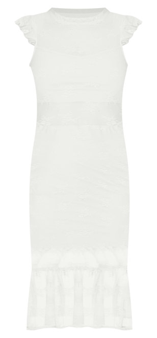 Women's Illusion Lace Midi Dress