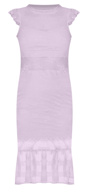 Women's Illusion Lace Midi Dress