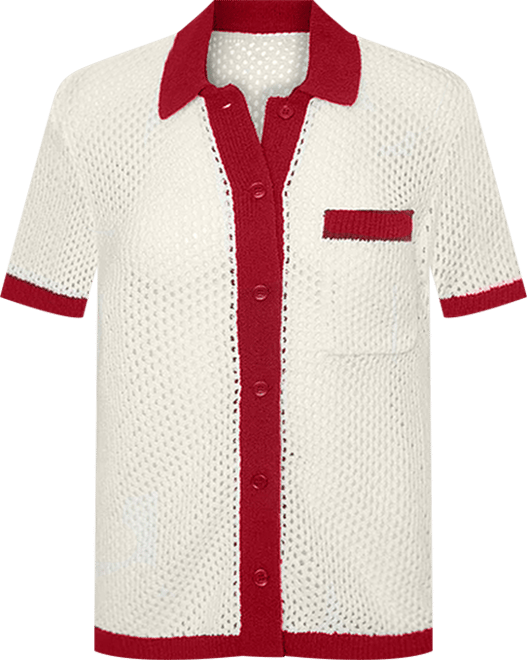 Women's Oversized Crochet Button-up Shirt