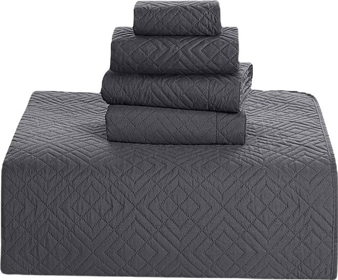 Diamond Embossed 5-Pc. Quilt Set, King/California King