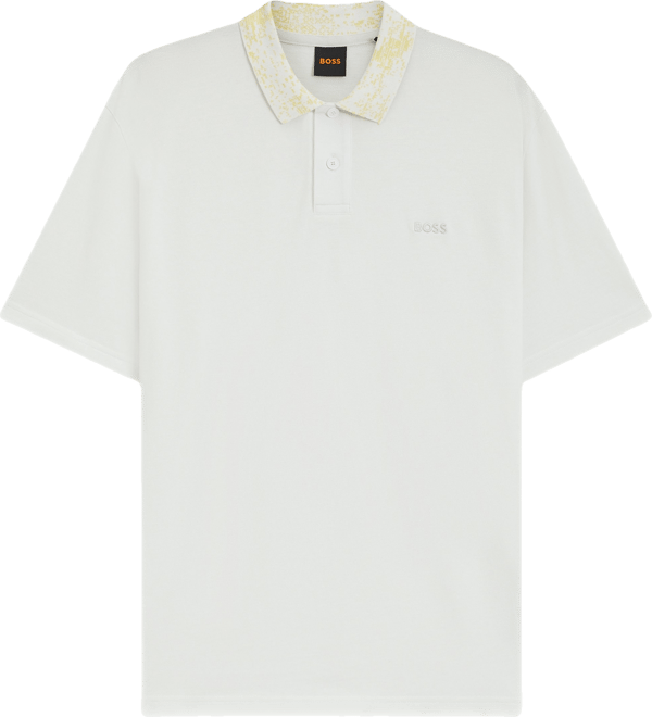 Boss by  Men's Cotton-Pique Patterned Collar Polo Shirt