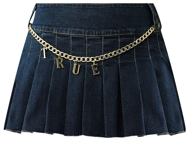 Women's Chain Belt Mini Pleated Skirt