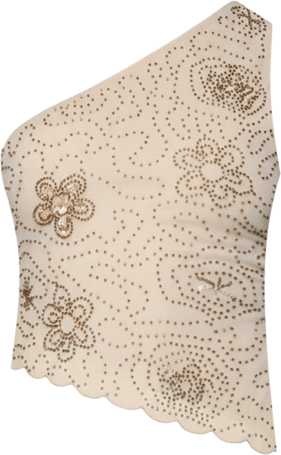 Women's Astrid Beaded Backless One Shoulder Top