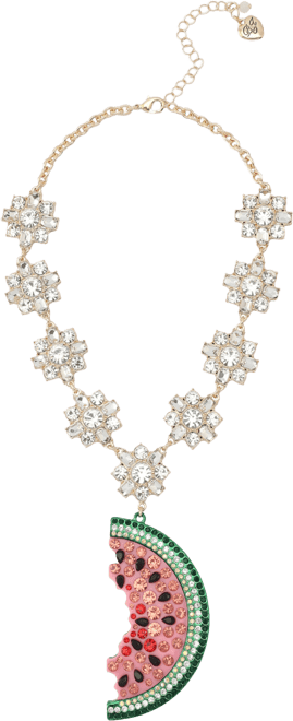 Faux Stone Backyard Watermelon Pendant Necklace