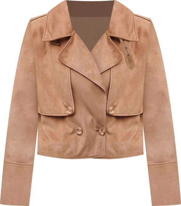 Women's Suede Cropped Trench Style Jacket, Created For Macy's