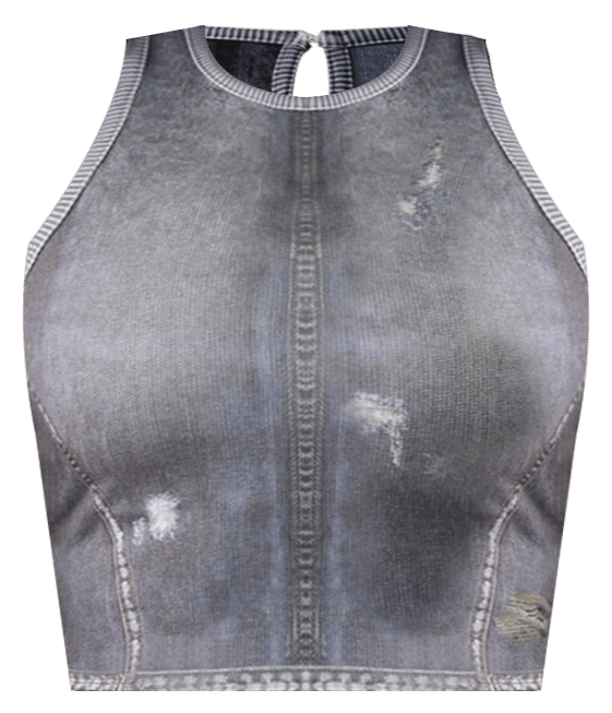 Women's Indigo Terry Crew Neck Top