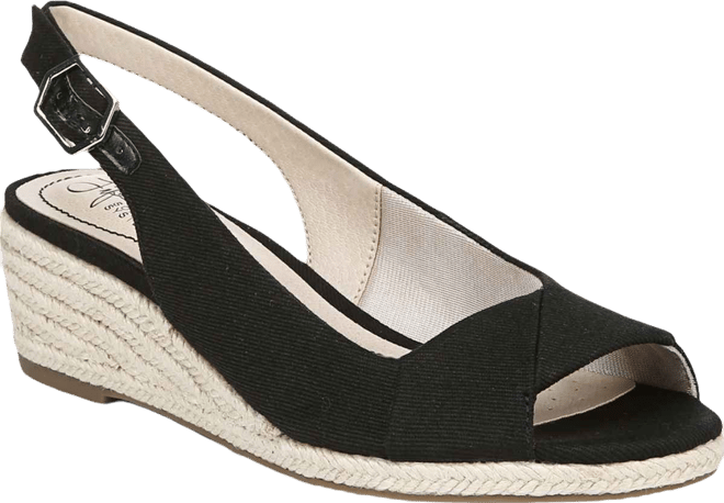 Women's Socialite Peep Toe Slingback Espadrille Wedge Sandals