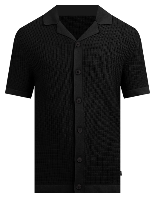 Men's Grid Sweater Camp Shirt