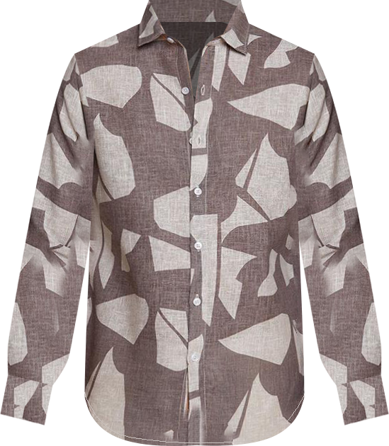 Men's Ash Brown Abstract Heathered Shirt