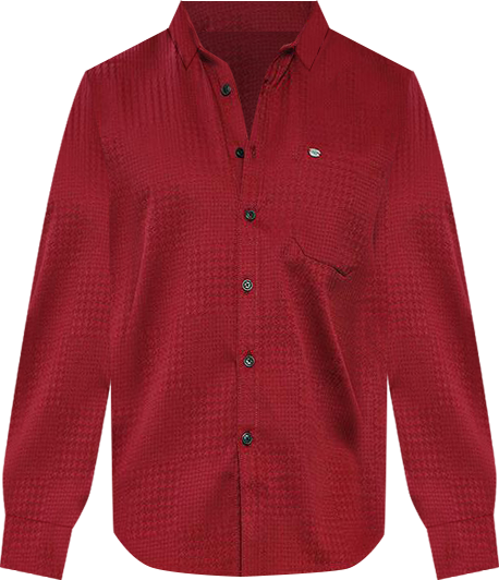 Men's Ruby Red Houndstooth-Tactile Shirt