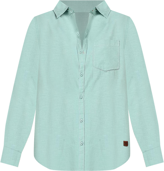 Men's Solid Aqua Green Regular Fit Casual Shirt