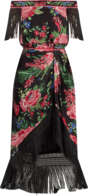 Women's Kaiser Floral Fringe Midi Dress