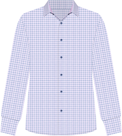 Men's Slim Fit Square Plaid 4-Way Stretch Performance Dress Shirt