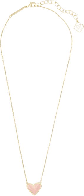 14k Gold-Plated Gemstone Heart Pendant Necklace, 15" + 2" extender