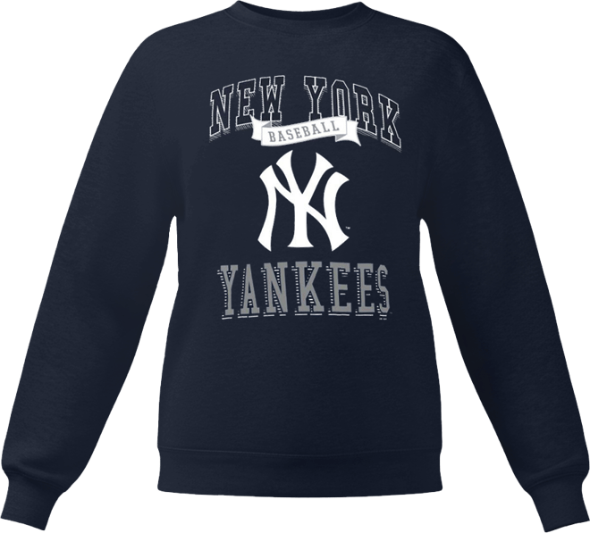 Women's&nbsp;Navy New York Yankees Team Logo Graphic Tri-Blend Fleece Pullover Sweatshirt