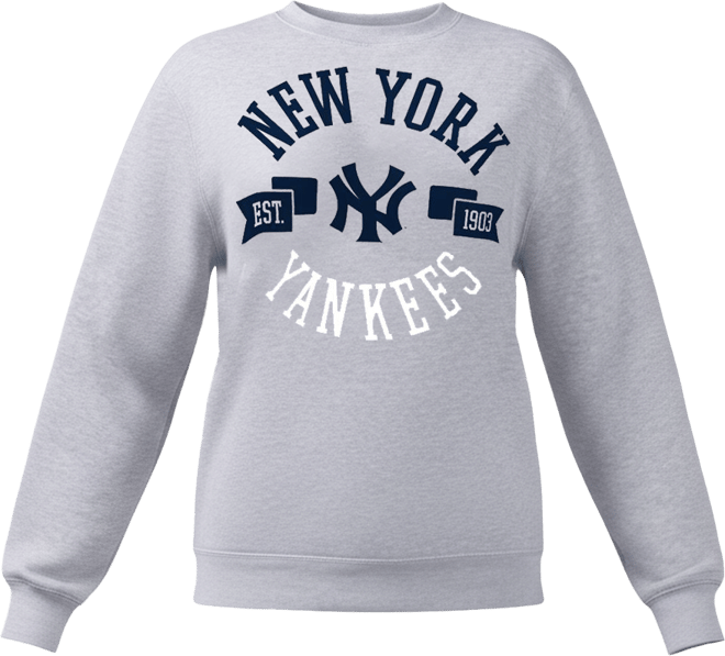 Women's&nbsp;Heather Gray New York Yankees Team Logo Fleece Pullover Sweatshirt