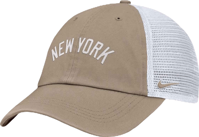 Men's and Women's Khaki/White New York Yankees Club Trucker Adjustable Hat