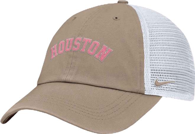 Men's and Women's Khaki/White Houston Astros Club Trucker Adjustable Hat