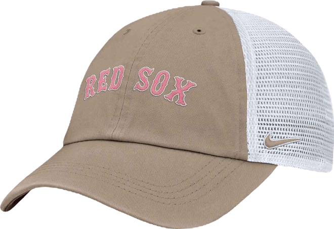 Men's and Women's Khaki/White Boston Red Sox Club Trucker Adjustable Hat