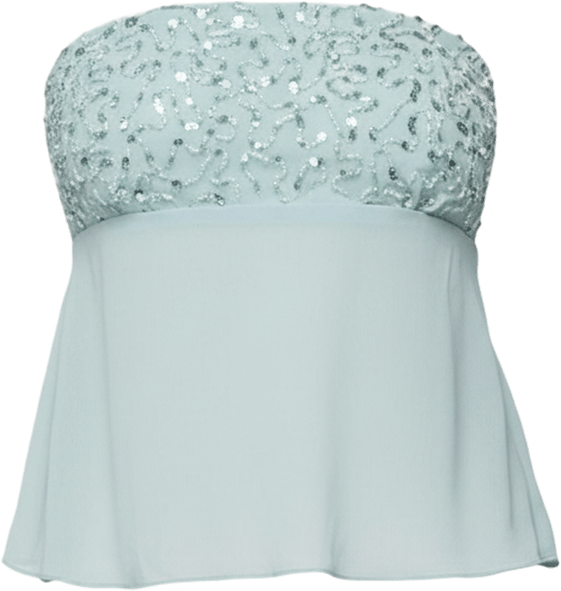 Women's Beadie Sheer Chiffon Strapless Top