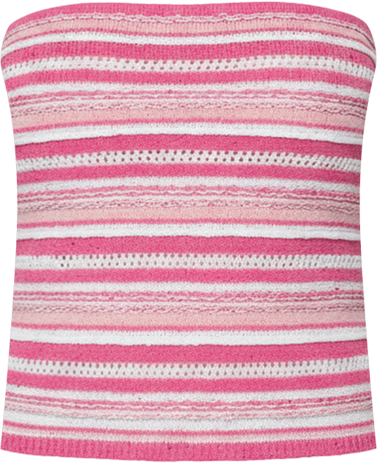 Women's Nola Striped Textured Knit Strapless Top