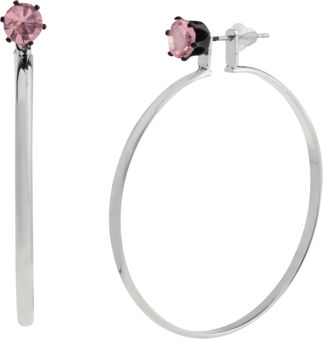 Faux Stone Punk Romance Stone Stud Hoop Earrings