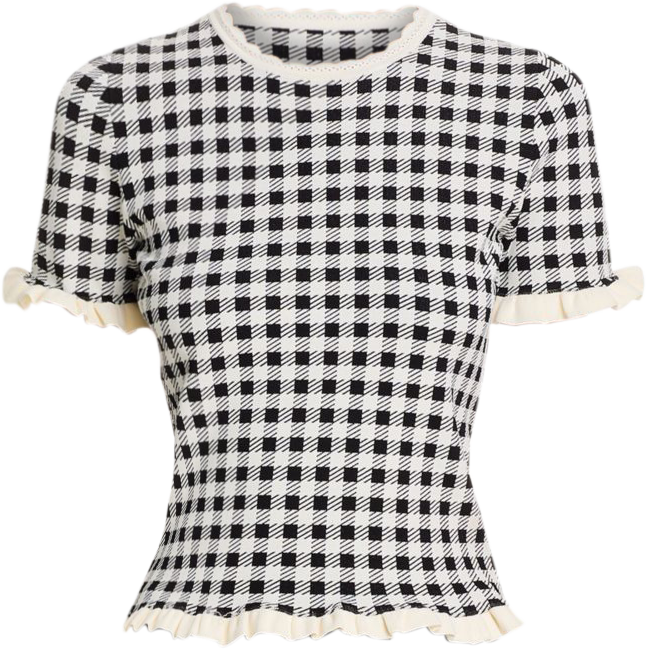 Saige Gingham Knit Top