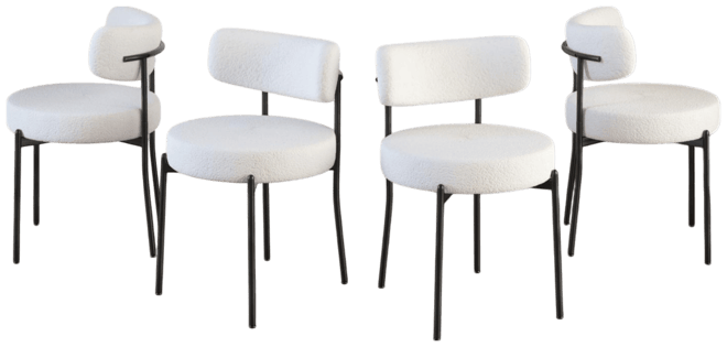Streamdale White Mid-Century Dining Chairs (Set of 4)