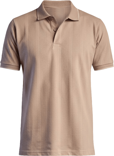 Men's Blush Pink Lined-Knit Polo T-Shirt